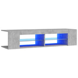 TV Cabinet with LED Lights Concrete Grey 135x39x30 cm - Front View