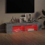 TV Cabinet with LED Lights Concrete Grey 135x39x30 cm