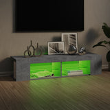 TV Cabinet with LED Lights Concrete Grey 135x39x30 cm - 45-Degree Angle