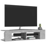 TV Cabinet with LED Lights Concrete Grey 135x39x30 cm - Rear View