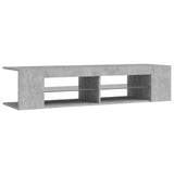 TV Cabinet with LED Lights Concrete Grey 135x39x30 cm - Close-Up Angle