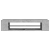 TV Cabinet with LED Lights Concrete Grey 135x39x30 cm - Low Angle