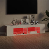 TV Cabinet with LED Lights High Gloss White 135x39x30 cm