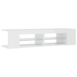 TV Cabinet with LED Lights High Gloss White 135x39x30 cm