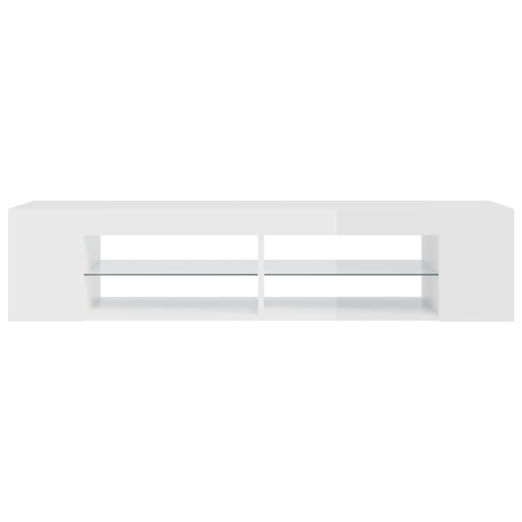 TV Cabinet with LED Lights High Gloss White 135x39x30 cm