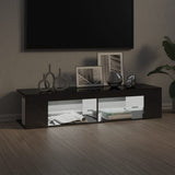 TV Cabinet with LED Lights High Gloss Grey 135x39x30 cm - Side View