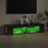 TV Cabinet with LED Lights High Gloss Grey 135x39x30 cm - Top-Down View
