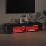 TV Cabinet with LED Lights High Gloss Grey 135x39x30 cm - 45-Degree Angle