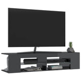 TV Cabinet with LED Lights High Gloss Grey 135x39x30 cm - Rear View