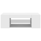 TV Cabinet with LED Lights White 90x39x30 cm - Top-Down View