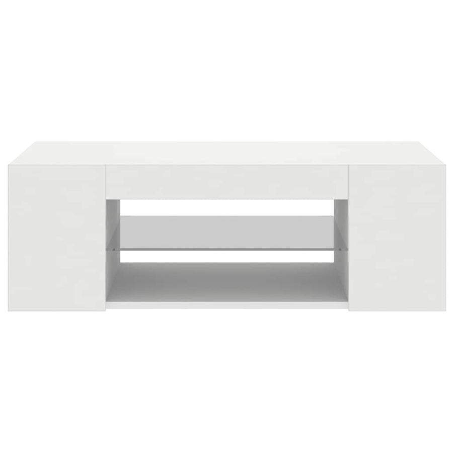 TV Cabinet with LED Lights White 90x39x30 cm