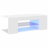 TV Cabinet with LED Lights White 90x39x30 cm - 45-Degree Angle