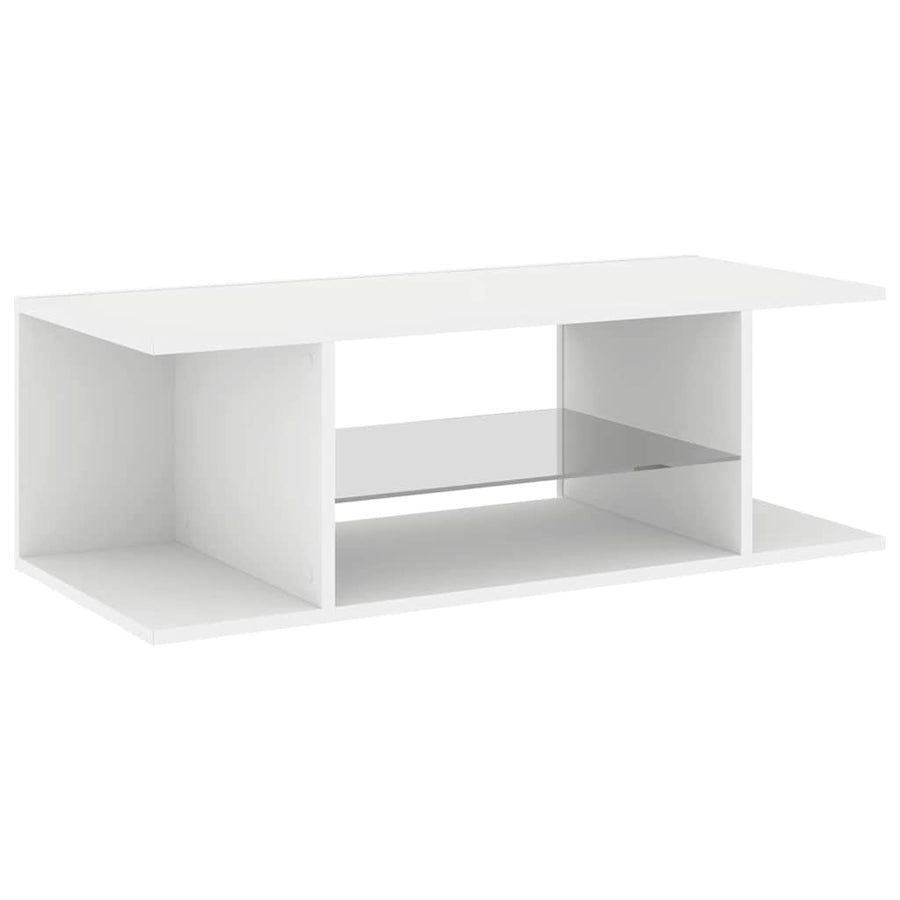 TV Cabinet with LED Lights White 90x39x30 cm