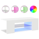 TV Cabinet with LED Lights White 90x39x30 cm