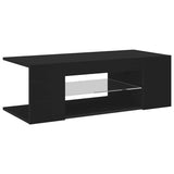 TV Cabinet with LED Lights Black 90x39x30 cm