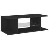 TV Cabinet with LED Lights Black 90x39x30 cm