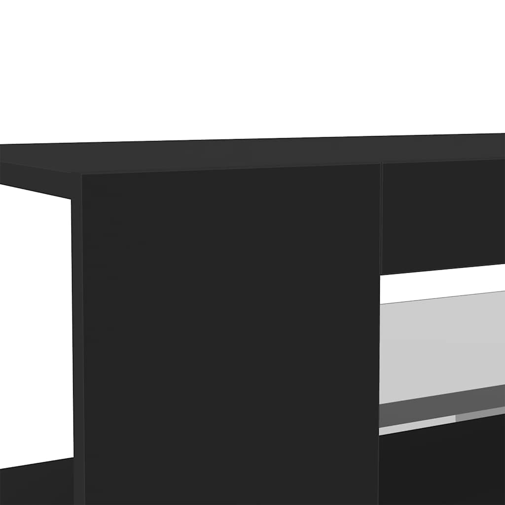 TV Cabinet with LED Lights Black 90x39x30 cm