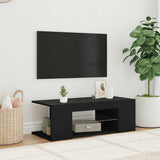 TV Cabinet with LED Lights Black 90x39x30 cm