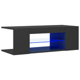 TV Cabinet with LED Lights Grey 90x39x30 cm - Front View