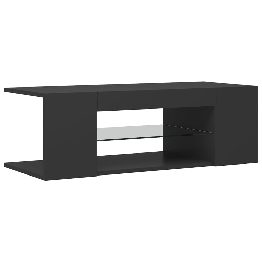 TV Cabinet with LED Lights Grey 90x39x30 cm