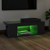 TV Cabinet with LED Lights Grey 90x39x30 cm - 45-Degree Angle