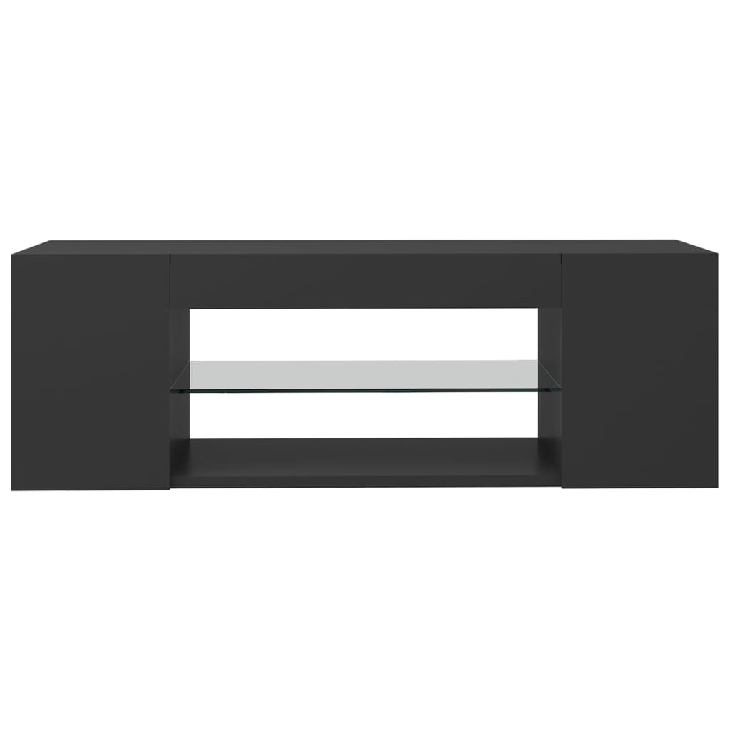 TV Cabinet with LED Lights Grey 90x39x30 cm