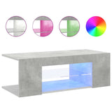 TV Cabinet with LED Lights Concrete Grey 90x39x30 cm - Low Angle