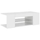 TV Cabinet with LED Lights High Gloss White 90x39x30 cm - Front View