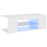TV Cabinet with LED Lights High Gloss White 90x39x30 cm - Top-Down View