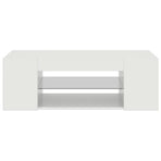 TV Cabinet with LED Lights High Gloss White 90x39x30 cm