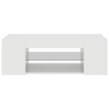 TV Cabinet with LED Lights High Gloss White 90x39x30 cm - 45-Degree Angle