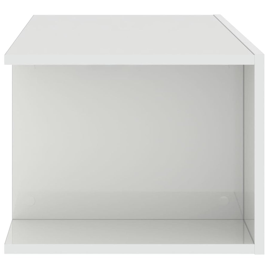 TV Cabinet with LED Lights High Gloss White 90x39x30 cm