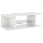 TV Cabinet with LED Lights High Gloss White 90x39x30 cm