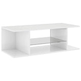 TV Cabinet with LED Lights High Gloss White 90x39x30 cm - Close-Up Angle