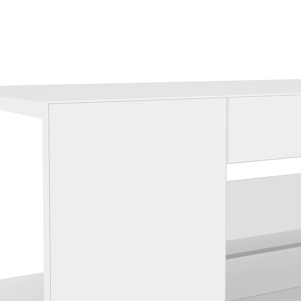 TV Cabinet with LED Lights High Gloss White 90x39x30 cm