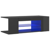 TV Cabinet with LED Lights High Gloss Grey 90x39x30 cm