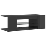 TV Cabinet with LED Lights High Gloss Grey 90x39x30 cm