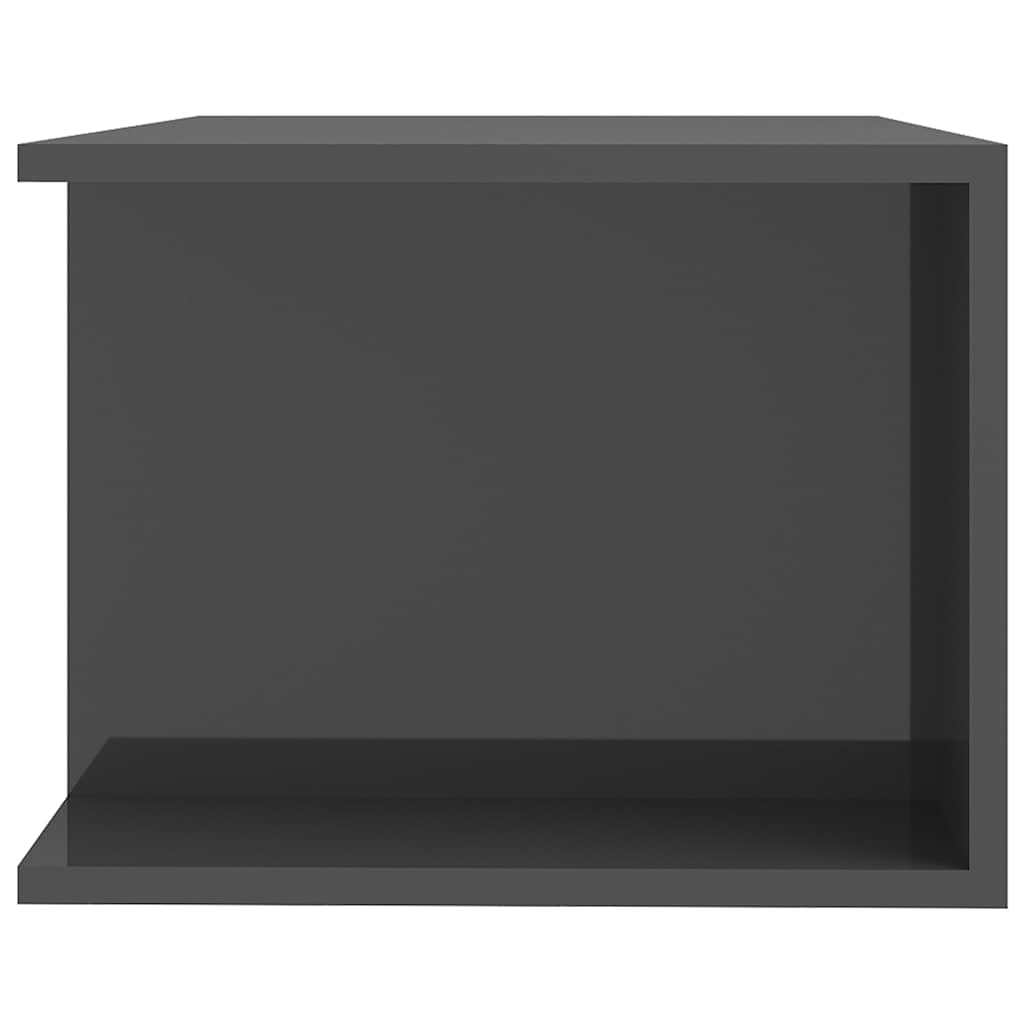 TV Cabinet with LED Lights High Gloss Grey 90x39x30 cm