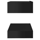 TV Cabinet with LED Lights High Gloss Black 60x35 cm