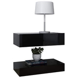 TV Cabinet with LED Lights High Gloss Black 60x35 cm