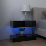 TV Cabinet with LED Lights High Gloss Black 60x35 cm - Extra Image