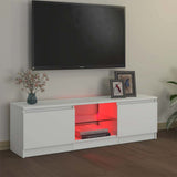 TV Cabinet with LED Lights White 120x30x36 cm - Side View