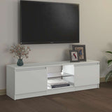 TV Cabinet with LED Lights White 120x30x36 cm - 45-Degree Angle