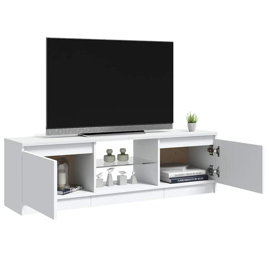 TV Cabinet with LED Lights White 120x30x36 cm