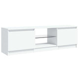 TV Cabinet with LED Lights White 120x30x36 cm - Low Angle
