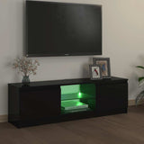 TV Cabinet with LED Lights Black 120x30x36 cm - Top-Down View