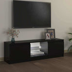 TV Cabinet with LED Lights Black 120x30x36 cm