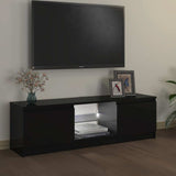 TV Cabinet with LED Lights Black 120x30x36 cm - 45-Degree Angle