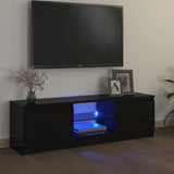 TV Cabinet with LED Lights Black 120x30x36 cm - Rear View