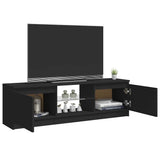 TV Cabinet with LED Lights Black 120x30x36 cm